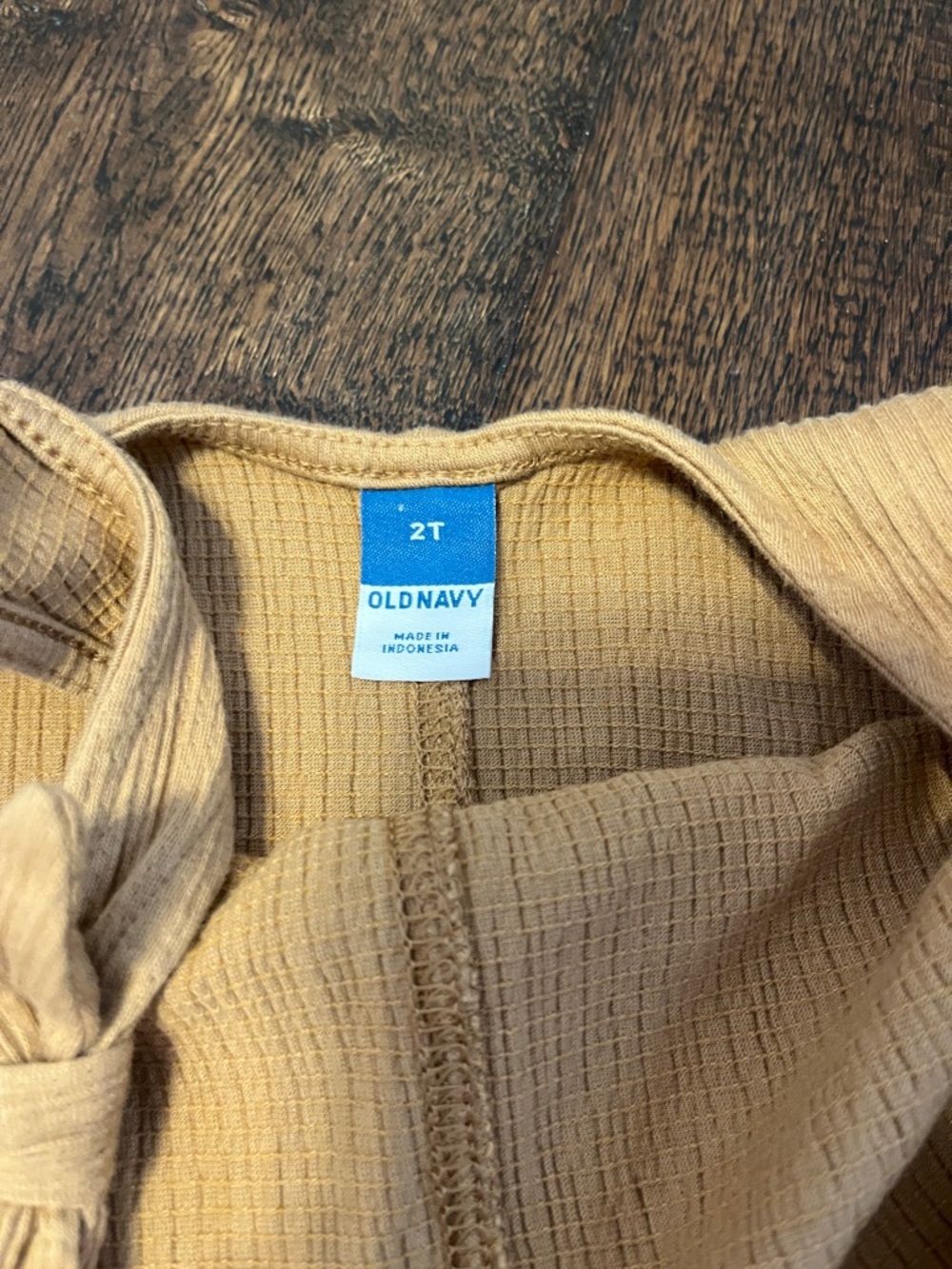 Old Navy Girls' Tan Knotted-Strap Ribbed One-Piece Jumpsuit - Picture 3 of 3